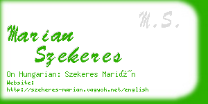 marian szekeres business card